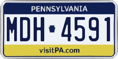 PA license plate MDH4591