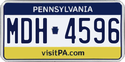 PA license plate MDH4596