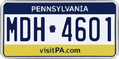 PA license plate MDH4601