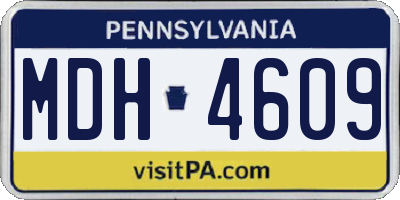 PA license plate MDH4609