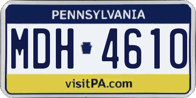 PA license plate MDH4610
