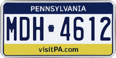 PA license plate MDH4612