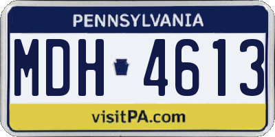PA license plate MDH4613