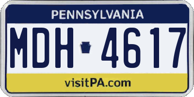 PA license plate MDH4617