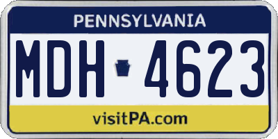PA license plate MDH4623
