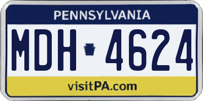PA license plate MDH4624