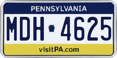PA license plate MDH4625