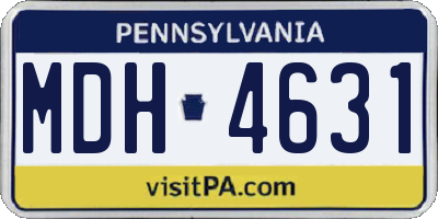 PA license plate MDH4631