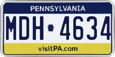 PA license plate MDH4634