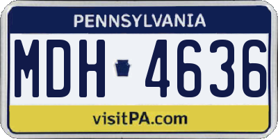 PA license plate MDH4636