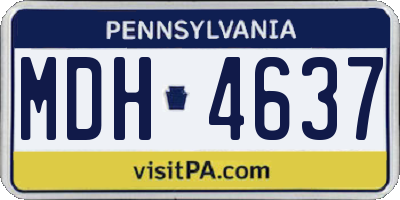 PA license plate MDH4637