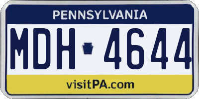 PA license plate MDH4644