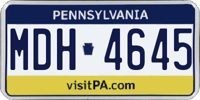 PA license plate MDH4645