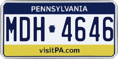PA license plate MDH4646