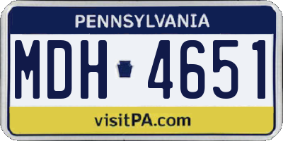 PA license plate MDH4651