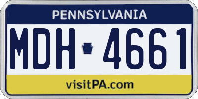 PA license plate MDH4661