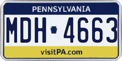 PA license plate MDH4663