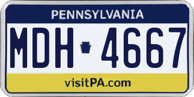 PA license plate MDH4667