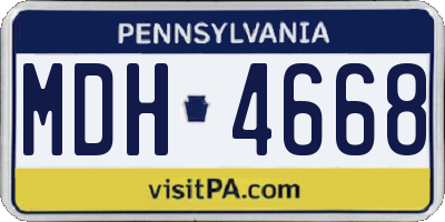 PA license plate MDH4668