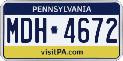 PA license plate MDH4672