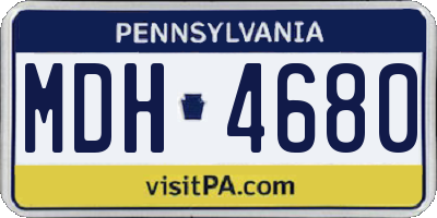PA license plate MDH4680