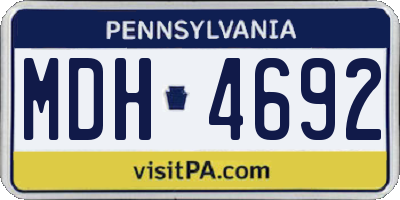 PA license plate MDH4692