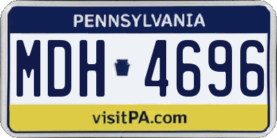 PA license plate MDH4696