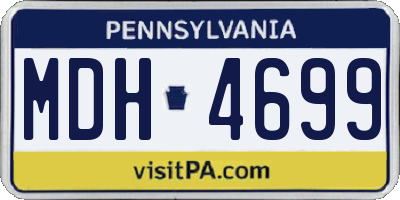 PA license plate MDH4699