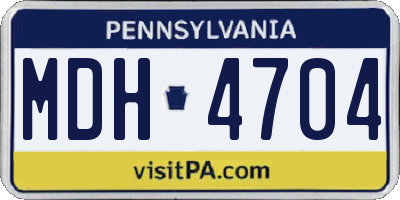PA license plate MDH4704