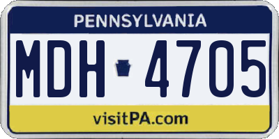 PA license plate MDH4705