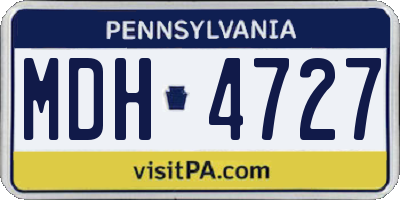 PA license plate MDH4727