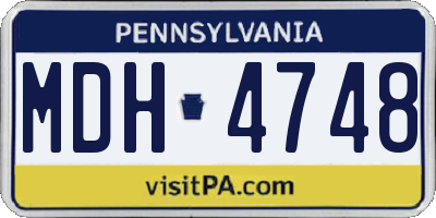 PA license plate MDH4748