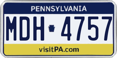 PA license plate MDH4757
