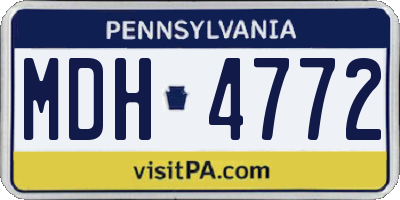 PA license plate MDH4772