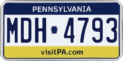 PA license plate MDH4793