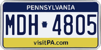 PA license plate MDH4805