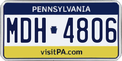 PA license plate MDH4806