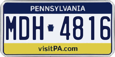 PA license plate MDH4816