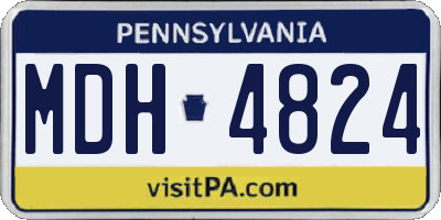 PA license plate MDH4824