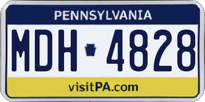 PA license plate MDH4828