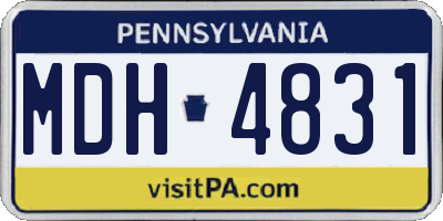 PA license plate MDH4831