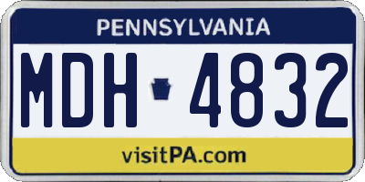 PA license plate MDH4832