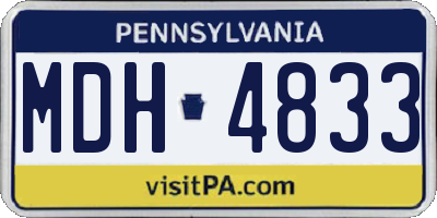 PA license plate MDH4833