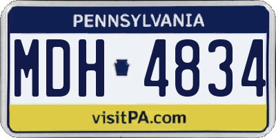 PA license plate MDH4834