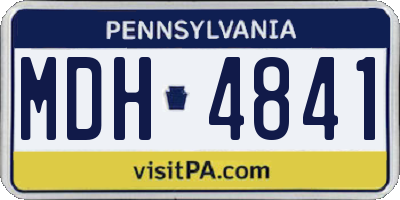 PA license plate MDH4841