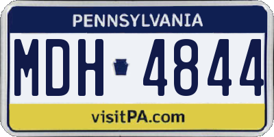 PA license plate MDH4844