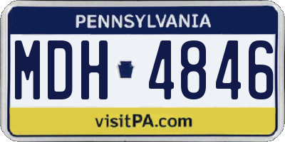 PA license plate MDH4846