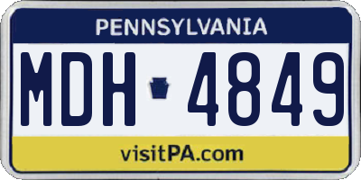 PA license plate MDH4849