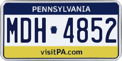 PA license plate MDH4852