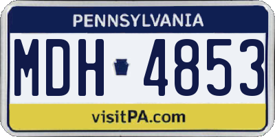 PA license plate MDH4853
